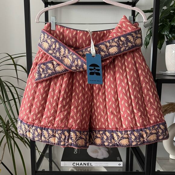 Hunter Bell Edith Patina Border Floral High Rise Quilted Shorts Women’s Size 6 - Picture 2 of 9